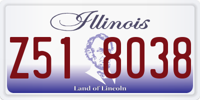 IL license plate Z518038