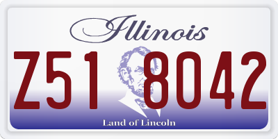 IL license plate Z518042