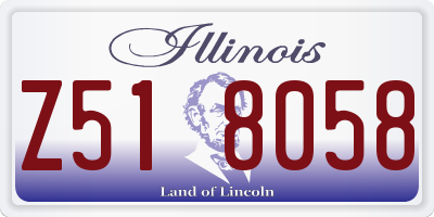 IL license plate Z518058