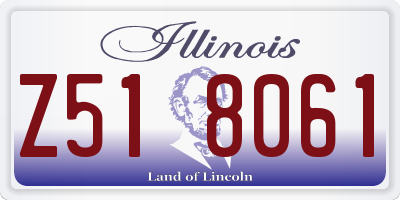 IL license plate Z518061