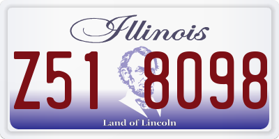 IL license plate Z518098