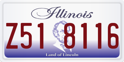 IL license plate Z518116