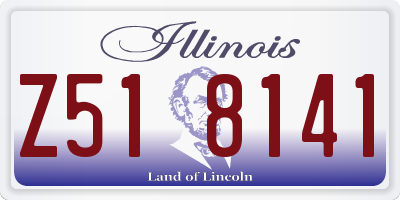 IL license plate Z518141