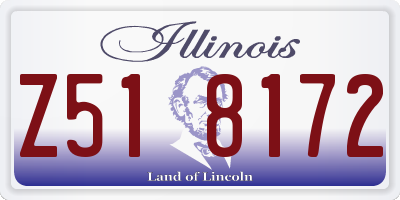 IL license plate Z518172