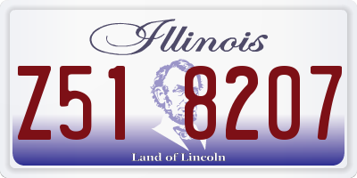 IL license plate Z518207