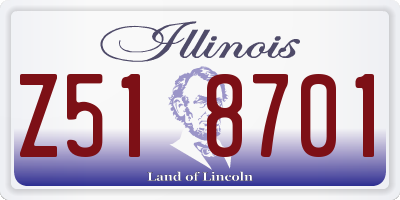 IL license plate Z518701