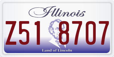 IL license plate Z518707