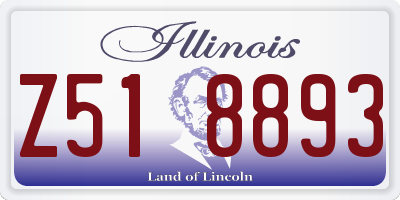 IL license plate Z518893