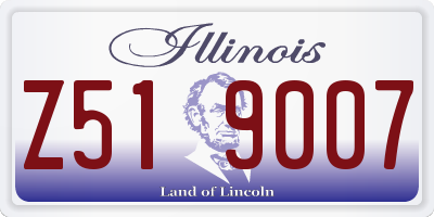 IL license plate Z519007