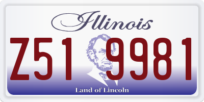 IL license plate Z519981