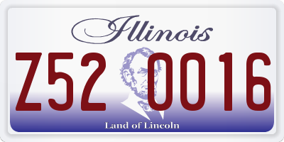 IL license plate Z520016
