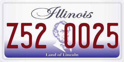 IL license plate Z520025