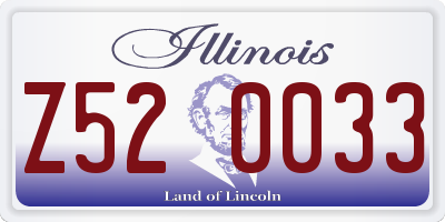 IL license plate Z520033