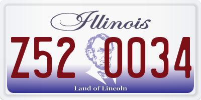 IL license plate Z520034