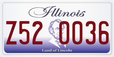 IL license plate Z520036