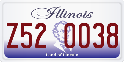 IL license plate Z520038
