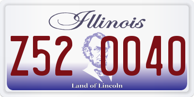 IL license plate Z520040