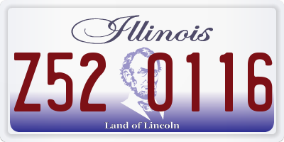 IL license plate Z520116