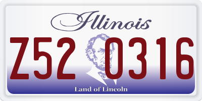 IL license plate Z520316