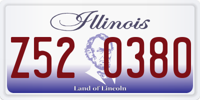 IL license plate Z520380