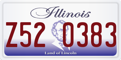 IL license plate Z520383