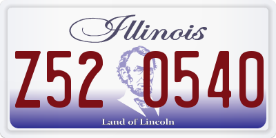 IL license plate Z520540