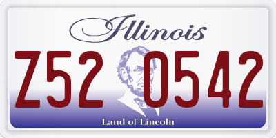 IL license plate Z520542