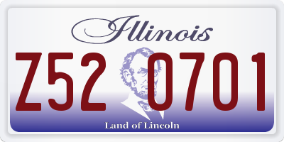 IL license plate Z520701