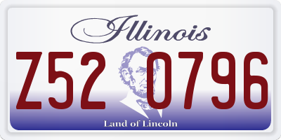 IL license plate Z520796