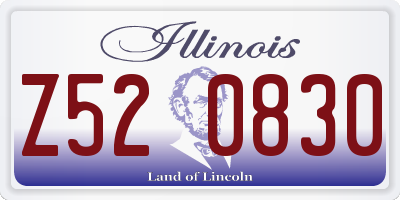 IL license plate Z520830