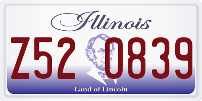IL license plate Z520839