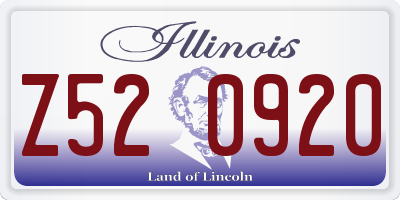 IL license plate Z520920