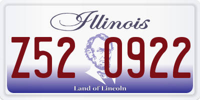 IL license plate Z520922