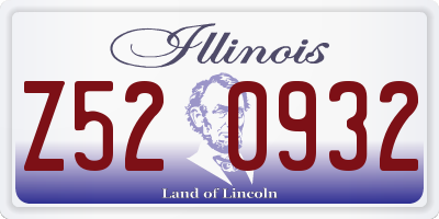 IL license plate Z520932