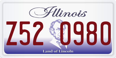 IL license plate Z520980