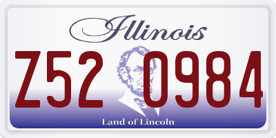 IL license plate Z520984