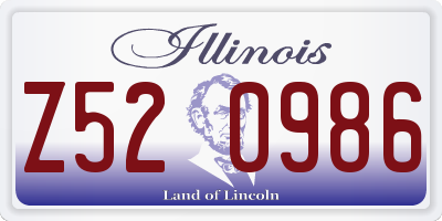 IL license plate Z520986