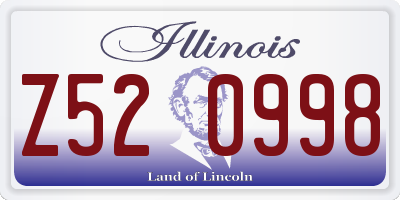IL license plate Z520998