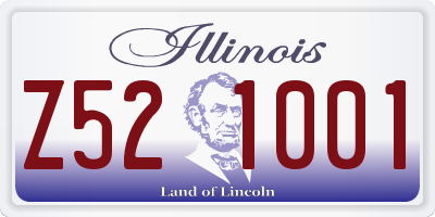 IL license plate Z521001