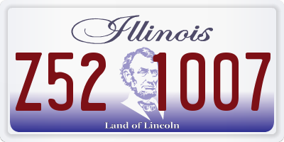 IL license plate Z521007