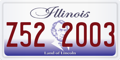 IL license plate Z522003