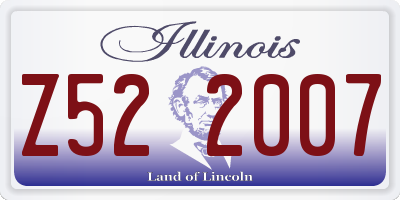 IL license plate Z522007