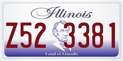 IL license plate Z523381