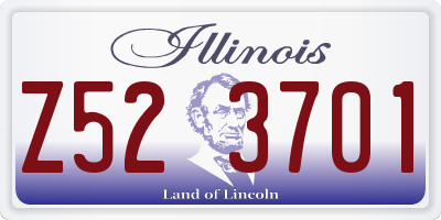 IL license plate Z523701