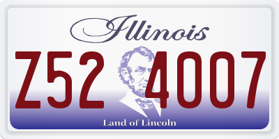IL license plate Z524007