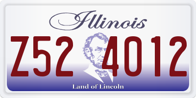 IL license plate Z524012