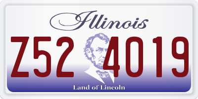 IL license plate Z524019