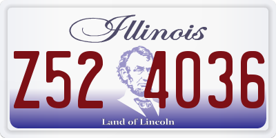 IL license plate Z524036