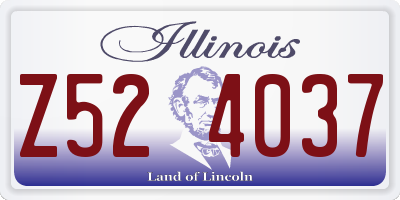 IL license plate Z524037