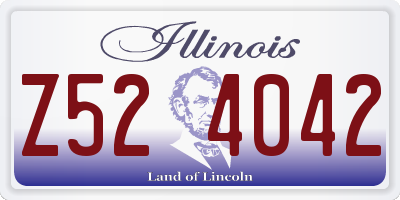IL license plate Z524042